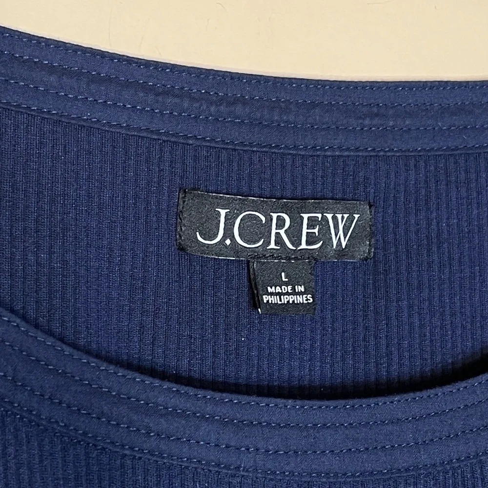 J. Crew Dark Blue Puff Sleeve Blouse